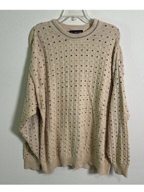 J.G. Hook Vintage Knit Crewneck Sweater Beige Tan Men’s XL Made In The USA
